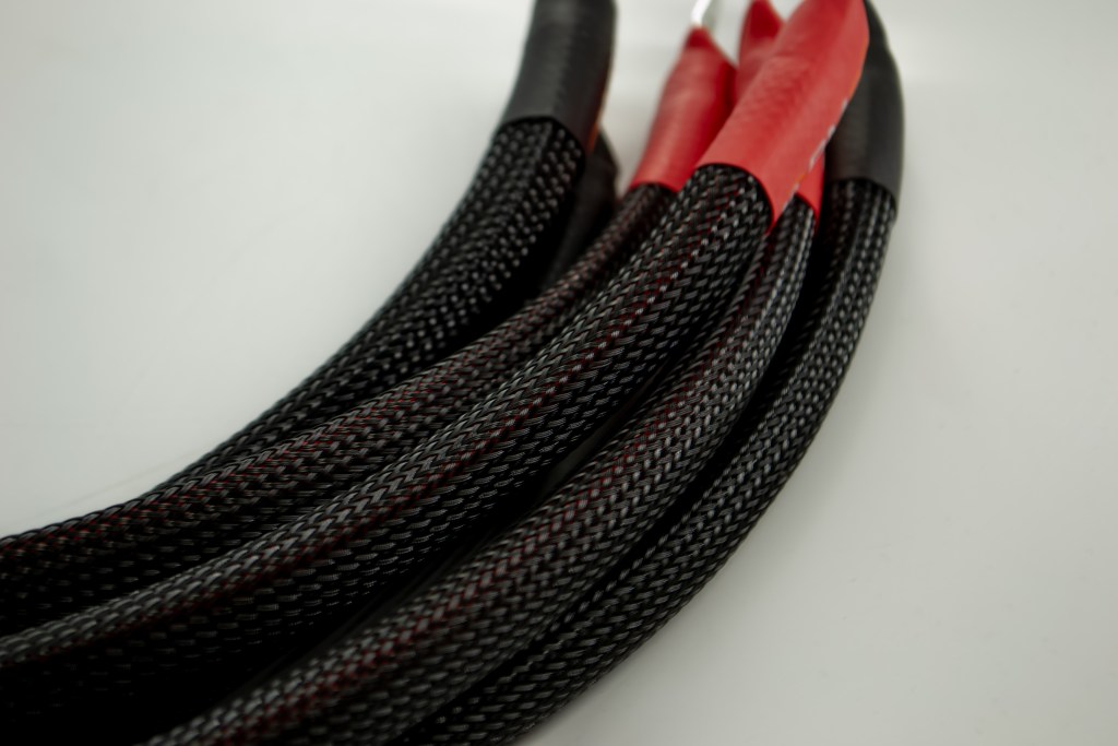 Braided battery cables with red lug covers