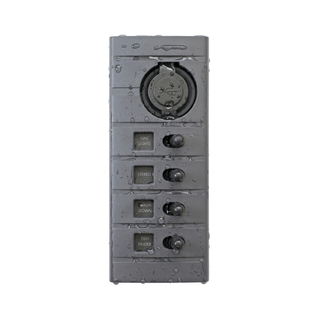 CONNEX Waterproof Switch Panel- 4 Switch Plus USB