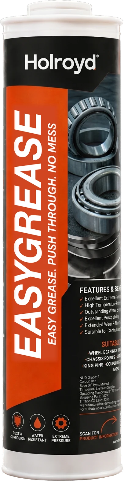 Holroyd EasyGrease 300g extreme pressure grease cartridge